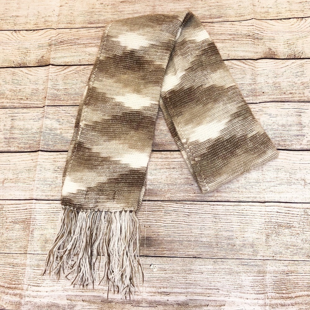 Peruvian Alpaca Collection Brown and Cream Alpaca Scarf